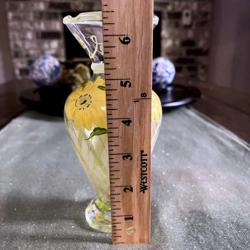 Tracy Porter Vintage Hand-Painted Glass Bud Vase~EUC